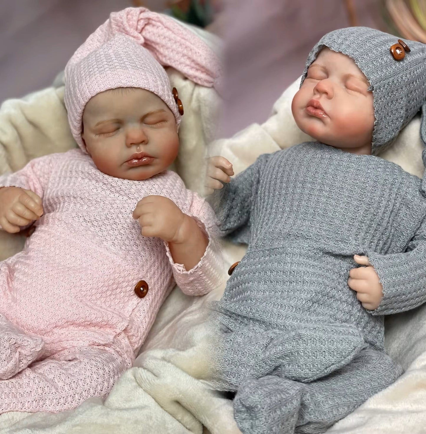 Harper & Hayden: Limited Edition 19-Inch Twin Reborn Dolls with Exquisite Hand-Painted Details