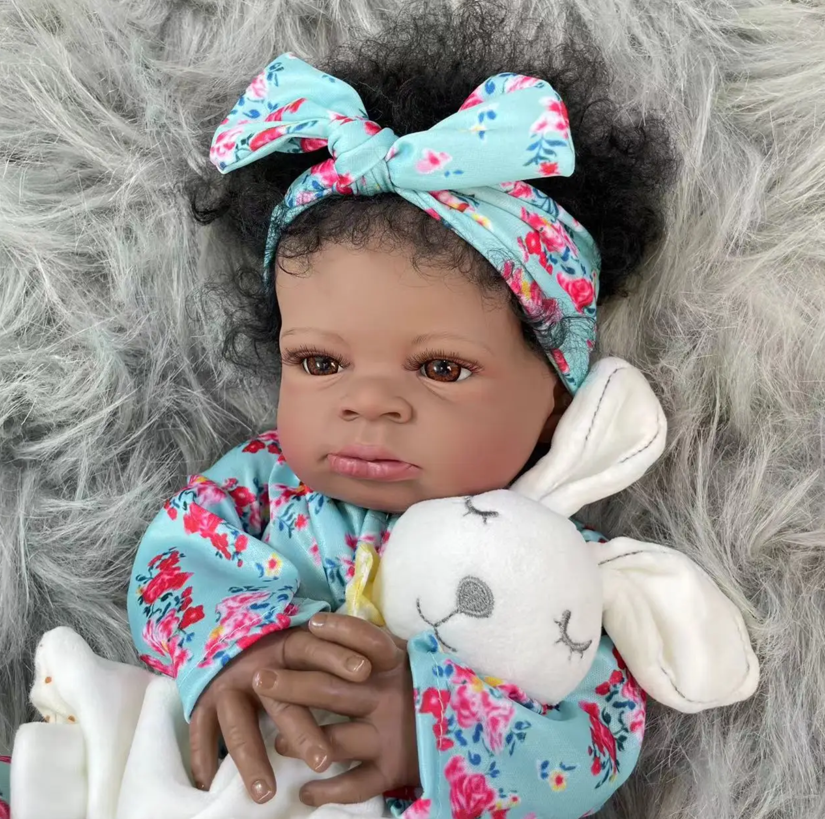 Reborn baby girl with hair online