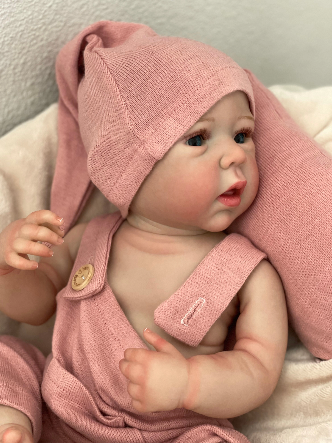 “Grace” Reborn Baby Girl, 19 Inches – Handcrafted with 3D Painted Skin