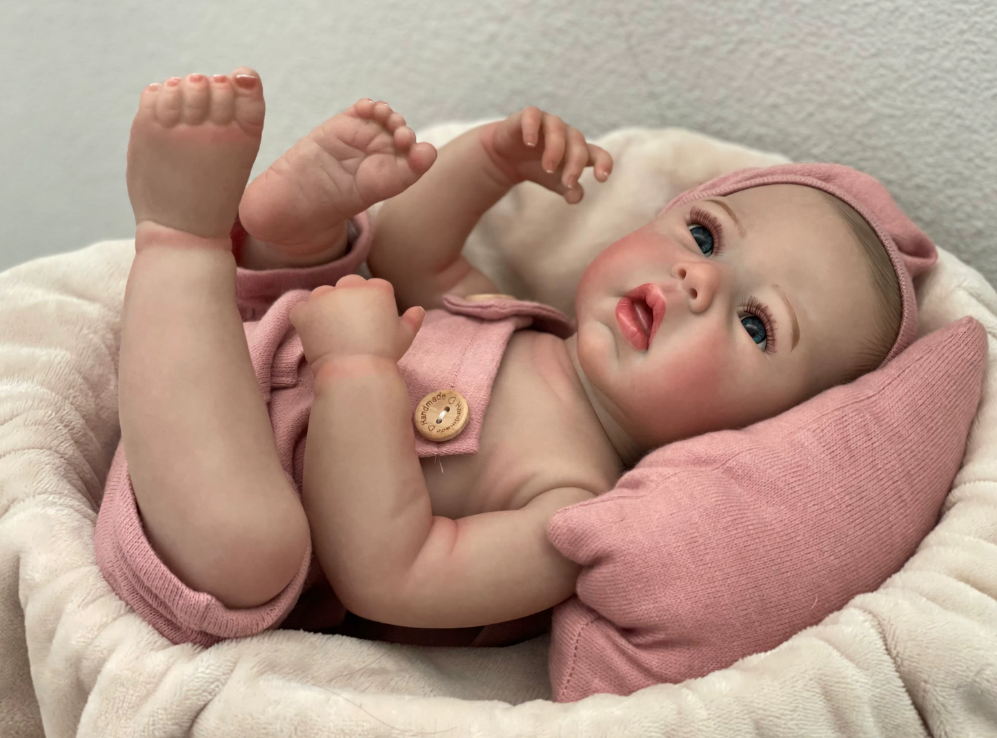 “Grace” Reborn Baby Girl, 19 Inches – Handcrafted with 3D Painted Skin