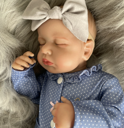 Sleeping Girl Reborn Doll in Blue Dress