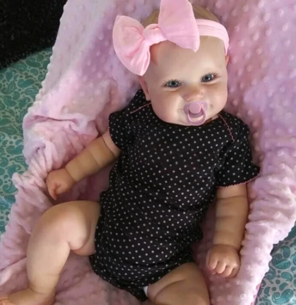 Reborn Baby Doll Maddie Smiling Girl with Visible Veins