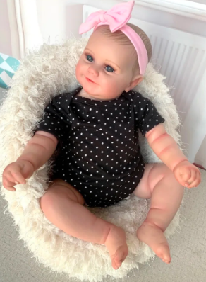 Reborn Baby Doll Maddie Smiling Girl with Visible Veins