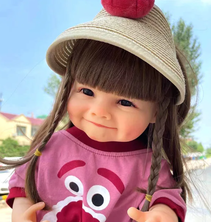 Reborn Girl Doll with Curly Brown Hair