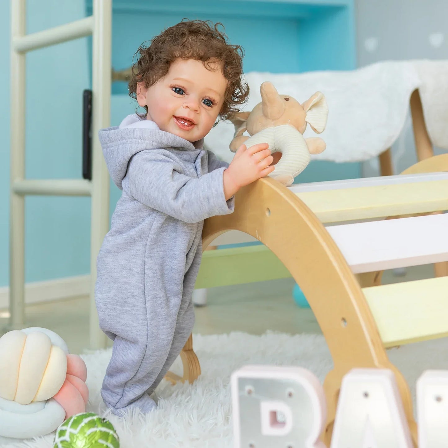 Noah: 22-Inch Real Touch Reborn Baby Boy Doll with Hand-Rooted Hair