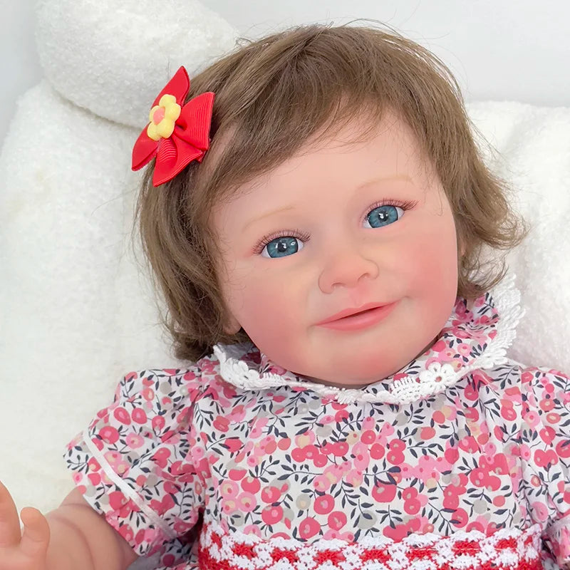 Zoe: 24-Inch Handmade Silicone Reborn Baby Girl Doll with Hand-Rooted Hair