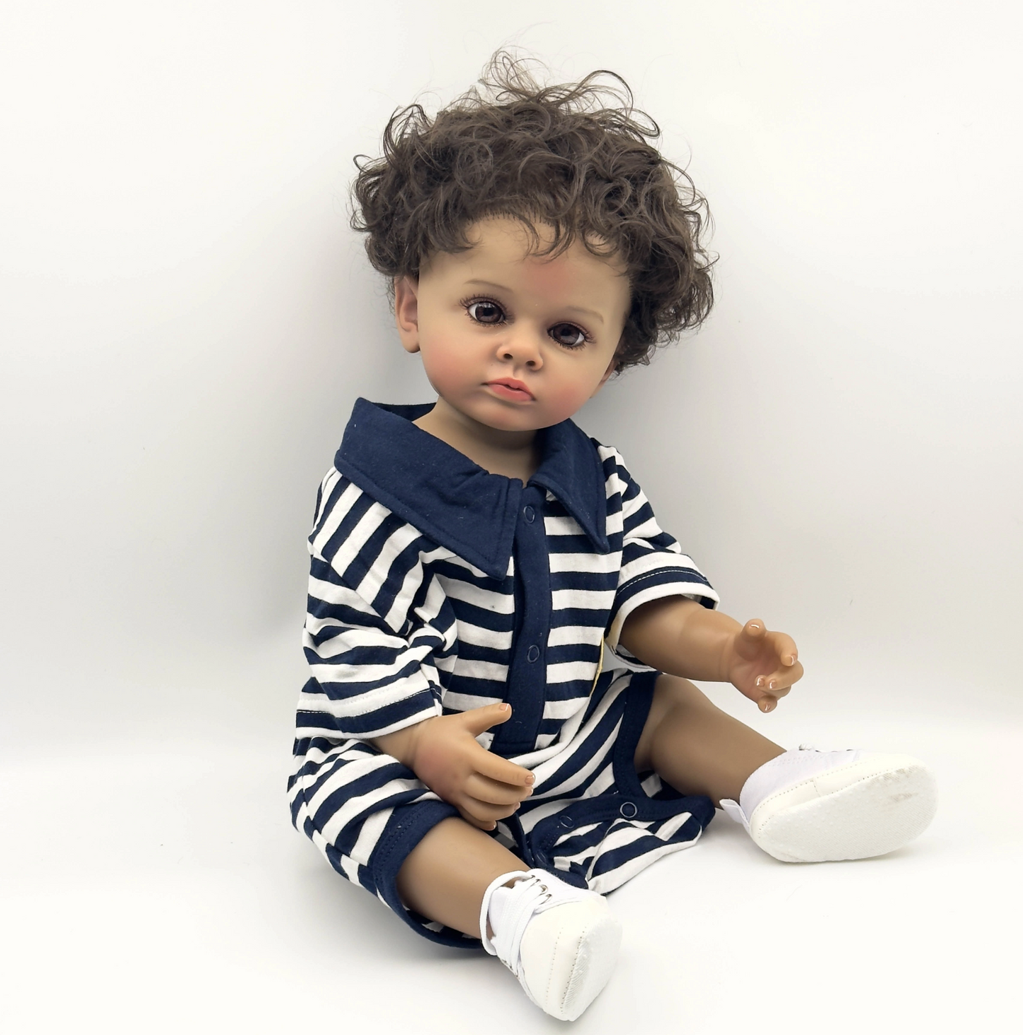 Tutti – 22-Inch Full Vinyl Reborn Baby Boy Doll with Hand-Rooted Hair and Realistic Detailing