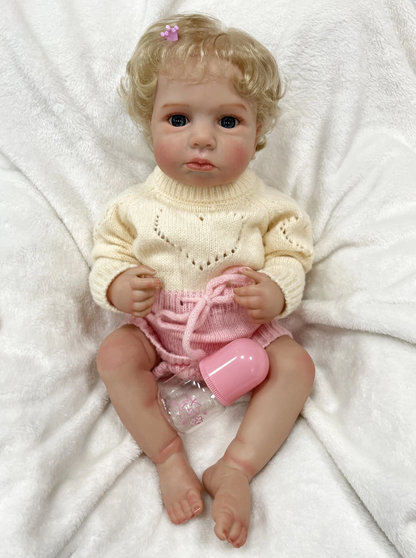 August – 20-Inch Washable Silicone Reborn Baby Doll, Realistic Newborn Toddler