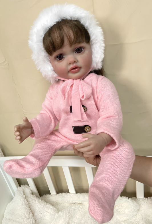 Ava – 22-Inch Adorable Toddler Reborn Doll with Hand-Rooted Hair