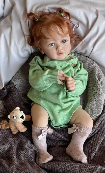 Ayana: 24-Inch Lifelike Reborn Baby Girl Doll with Hand-Rooted Red Hair