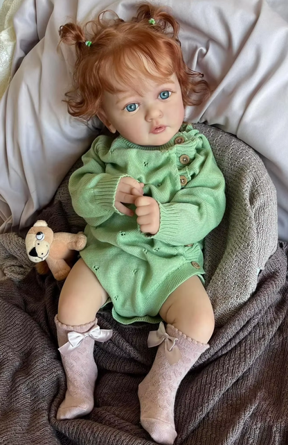 Ayana: 24-Inch Lifelike Reborn Baby Girl Doll with Hand-Rooted Red Hair