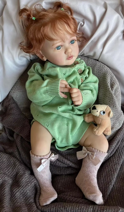 Ayana: 24-Inch Lifelike Reborn Baby Girl Doll with Hand-Rooted Red Hair