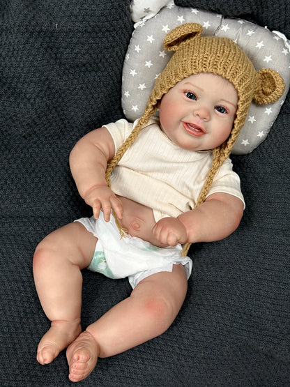 Emilia – 20-Inch Adorable Reborn Baby Doll with Blue Eyes & Full Vinyl Body