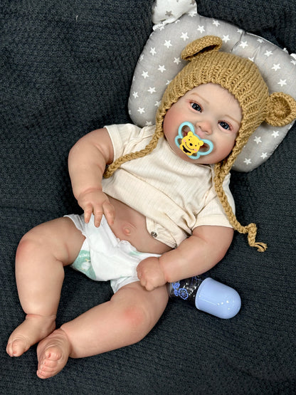 Emilia – 20-Inch Adorable Reborn Baby Doll with Blue Eyes & Full Vinyl Body
