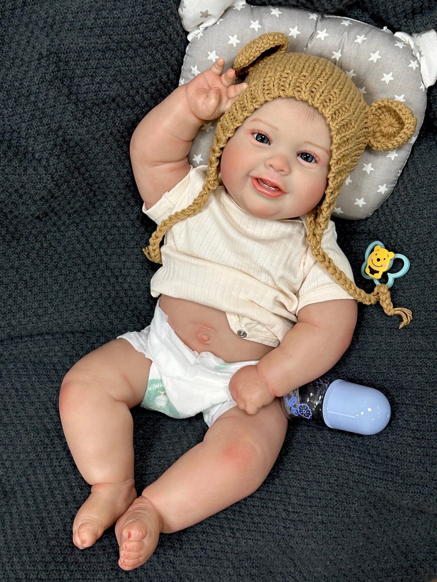 Emilia – 20-Inch Adorable Reborn Baby Doll with Blue Eyes & Full Vinyl Body