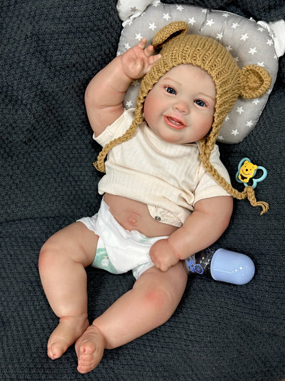 Emilia – 20-Inch Adorable Reborn Baby Doll with Blue Eyes & Full Vinyl Body