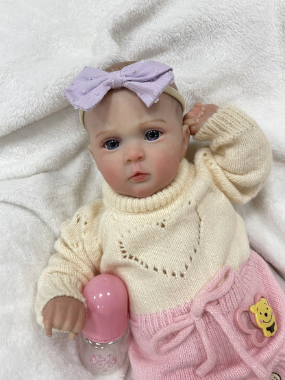 Lia – 19-Inch Sweet Reborn Baby Doll with Blue Eyes & Soft Cuddly Body