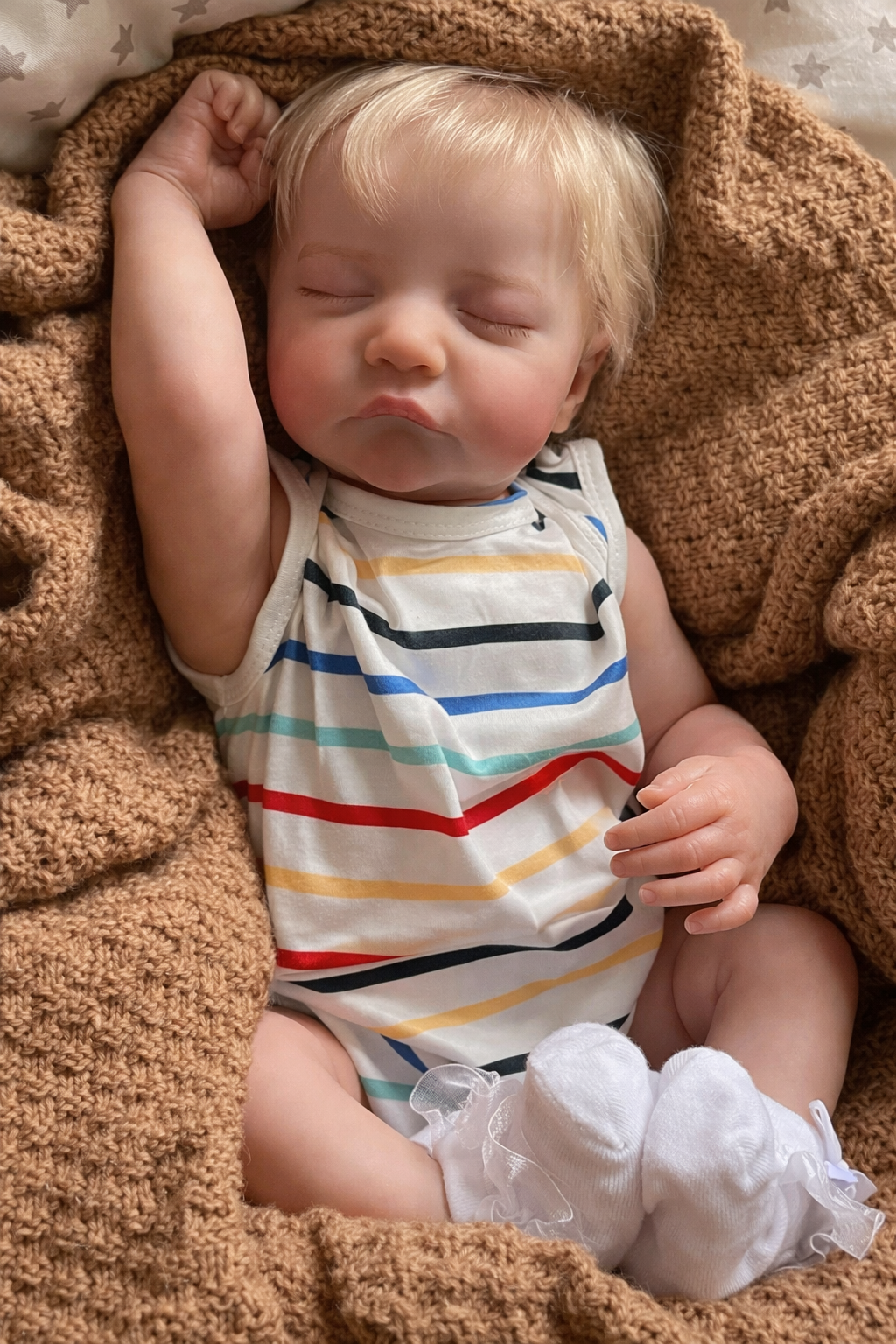Noa – 20-Inch Sweet Sleeping Reborn Baby Doll with Hand-Rooted Blonde Hair