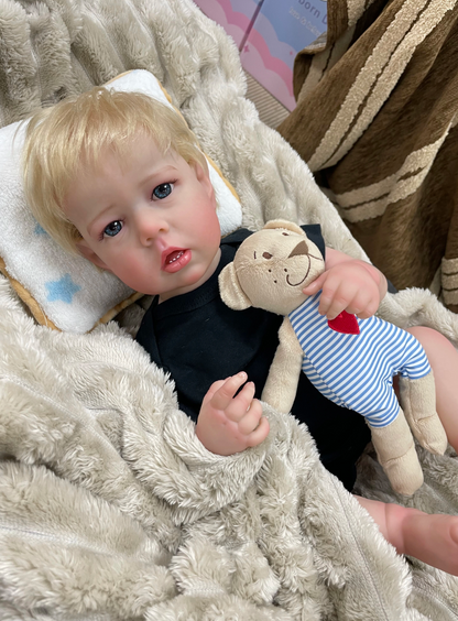 Rowan – 22-Inch / 55 cm Realistic Reborn Baby Doll with 3D Skin & Hand-Rooted Hair