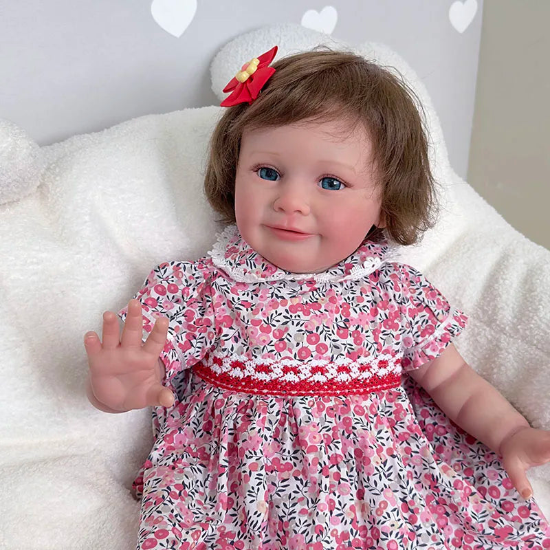 Zoe: 24-Inch Handmade Silicone Reborn Baby Girl Doll with Hand-Rooted Hair