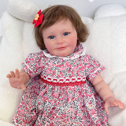 Zoe: 24-Inch Handmade Silicone Reborn Baby Girl Doll with Hand-Rooted Hair