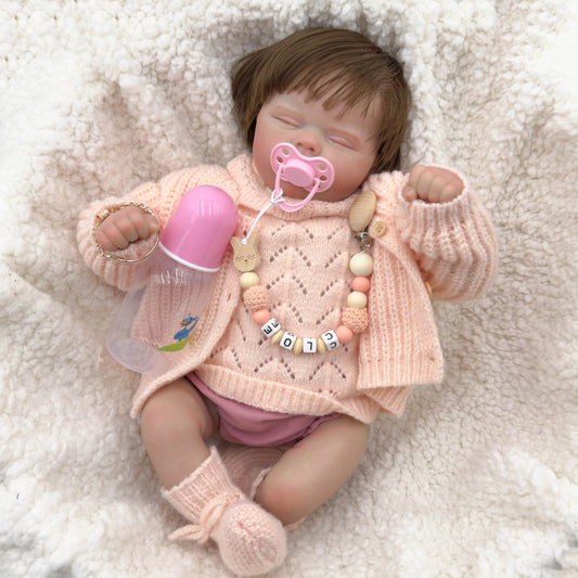 Quinbee: 19-Inch Lifelike Newborn Reborn Baby Doll with Hand-Rooted Hair