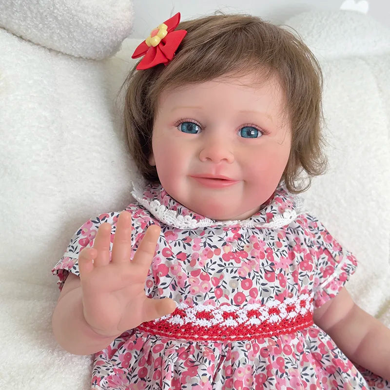 Zoe: 24-Inch Handmade Silicone Reborn Baby Girl Doll with Hand-Rooted Hair