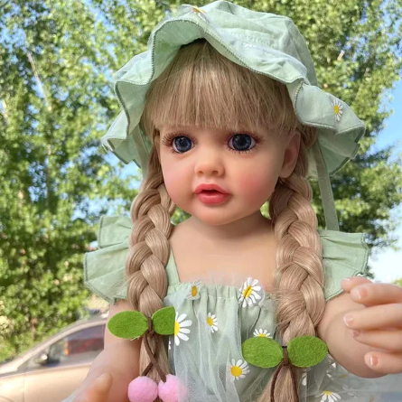 Reborn Girl Doll with Curly Brown Hair