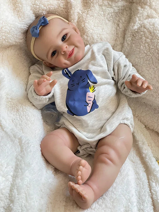 Mia – 20-Inch Smiling Reborn Baby Doll with Bright Blue Eyes & Soft Cuddly Body